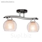 Люстра потолочная "Delta" 2x60Вт E27 венге, хром 42x16x28см