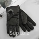 Перчатки женские утеплённые безразмерные, комбинированные, цвет чёрный