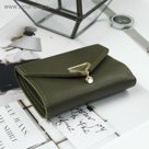 Портмоне женское, 3 отдела, для карт, цвет зелёный