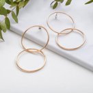 Серьги кольца Дуэт цвет золото d 5 см