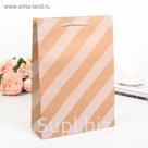 Пакет крафт "Диагональ", 27 х 9 х 37 см
