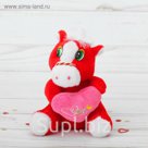 Мягкая игрушка присоска "Лошадь" с сердцем, цвета Микс