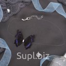 Чокер Butterfly на леске цвет сине ч рный в серебре