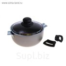 Кастрюля 1,5 л "Дискавери", стеклянная крышка, съемные ручки