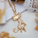 Кулон "Кошечка", цвет белый в золоте, 80 см