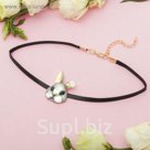 Чокер "Зоо" заяц, цвет серый