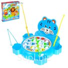 Рыбалка заводная "Котик", 15 рыбок, 4 удочки