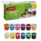 Краски пальчиковые 25 мл - 1 цвет, набор 12 цветов