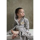 Халат детский махровый с капюшоном Teeny 4 5 лет цвет серый 912 5