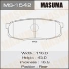 Колодки дисковые Masuma MS1542