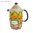 Чайник "Деревня" лепка, цветной, 1 л