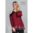 Блузка 1801101 Бордовый, Чёрный, Бежевый 100%PES   