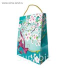 Пакет с клапаном "Поздравляю!" весенний с ручкой, 16,5х21,5х7 см