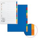 Разделитель пластиковый ERICH KRAUSE «Divider colored» для папок А4, по цветам, 10 цветов, с оглавлением