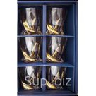 Подарочный набор стаканов для виски (Квадро ) 2шт; Артикул: ; Производитель стекла/хрусталя/фарфора:  Crystalite Bohemia (Чехия); Цвет/Дизайн: золото