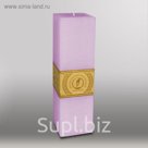 Свеча квадратная призма "Рельеф", 75x75x250мм,  сиреневый