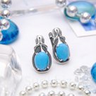 Серьги посеребрение винтаж Бирюза новая