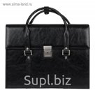 Портфель мужской, 36х10х27 см, отделение на клапане с замком, карман, цвет чёрный