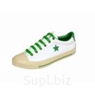 Бело-зеленые низкие кожзам кеды 37-43