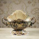 Конфетница "Ракушка" малахит, коричневая