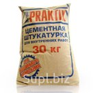 Штукатурка цементная для внутренних работ Bergauf Praktik, 30кг/меш; 49 шт./пал.