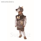 Карнавальный костюм "Волчонок Зубастик", плюш, размер 28 (267)