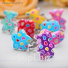 Кольцо детское "Выбражулька" в сердечко, цвет МИКС, безразмерное