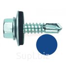 DIN 7504K S3 RAL5005 Саморез с шестигранной головкой, прессшайбой и стандартным сверлом окрашенный