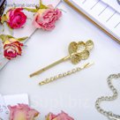 Невидимка для волос "Либерти" 5,8 см, 5 см, стразы и клевер