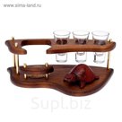 Мини-бар водочный "Черепаха" с тремя стопками по 95 мл