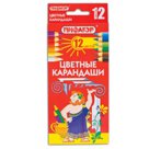 Карандаши цветные ПИФАГОР, 12 цветов, классические, заточенные, картонная упаковка