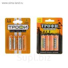 Батарейка солевая "Трофи" Super Heavy Duty, АА, R6-4BL, блистер, 4 шт.