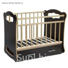 Детская кроватка Bianca на маятнике, с ящиком, цвет венге-берёза