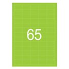 Этикетка самоклеящаяся А4, 65 этикеток 38?21,2 мм, неоновая зеленая, 65 г/м2, 50 л., STAFF