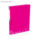 Папка на 4 кольцах А4 пластиковая, 25 мм, 700 мкм Berlingo Neon, неоновая розовая