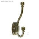 Крючок мебельный двухрожковый TUNDRA krep, КМ03BS, цвет золото на черном
