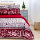 Постельное белье "Этель" 2 сп Новогодняя сказка 175*215 см, 200*220 см,70*70 см -2 шт,поплин 125 г/м2