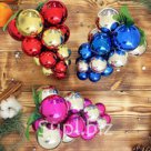 Украшение ёлочное "Виноградная гроздь" двухцветная 15 см, микс