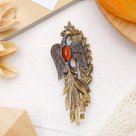 Брошь Янтарь флора