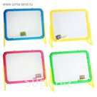 Доска магнитная односторонняя на подставке, маркер, стиралка, цвета МИКС