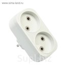 Блок на 2 гнезда 2П б/з плоский 6А 250B TDM