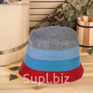 Банная шапка «В полоску», фетр, микс