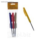 Набор ручек шариковых автоматических 04шт цветной корпус с прозрачным держателем МИКС