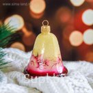 Ёлочная игрушка "Колокольчик" бордовая 9 см