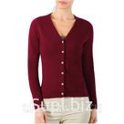 Женский кардиган из кашемира и шерсти мериноса WoolOvers Артикул товара W11902, цвет бордовый, размер L