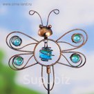 Декоративный штекер "Бабочка" голубые бусины