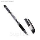 Ручка гелевая 0,5мм черная Hi с резиновым держателем, игольчатый пишущий узел