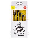 Кабель USB Baseus CAMLT-WZ01 (3.5A - 1,2 м.) текстильный 3 в 1 L-образный разъём