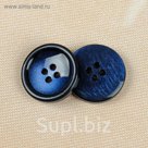 Пуговица, 4 прокола, 23мм, цвет синий
