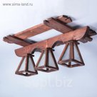 Люстра деревянная "Бусидо", 3 плафона